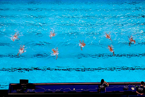 Chinese players during training
